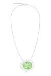 Shop_Kicky & Perky_Silver Plated Designer Green Amethyst Pendant Necklace _at_Aza_Fashions