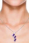 Buy_Kicky &amp; Perky_Purple Contemporary Amethyst And Moissanite Pendant Necklace _at_Aza_Fashions