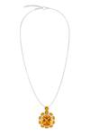 Shop_Kicky &amp; Perky_Yellow Contemporary Citrine Pendant Necklace _at_Aza_Fashions