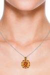 Buy_Kicky &amp; Perky_Yellow Contemporary Citrine Pendant Necklace _at_Aza_Fashions