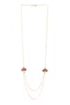 Shop_Kicky & Perky_Gold Plated Moissanite Lotus Pendant Necklace _at_Aza_Fashions