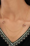 Buy_Kicky & Perky_Gold Plated Moissanite Lotus Pendant Necklace _at_Aza_Fashions