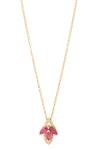Shop_Kicky & Perky_Red Gold Moissanite Ruby Pendant Necklace _Online_at_Aza_Fashions