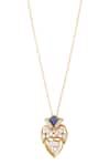 Buy_Kicky & Perky_Gold Plated Moissanite Heart Pendant Necklace _Online_at_Aza_Fashions