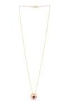 Kicky & Perky_Gold Plated Garnet And Moissanite Pendant Necklace _Online_at_Aza_Fashions