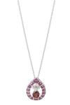 Shop_Kicky & Perky_Silver Plated Garnet And Moissanite Pendant Necklace _Online_at_Aza_Fashions