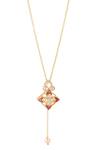 Shop_Kicky &amp; Perky_Gold Plated Moissanite Pendant Necklace _Online_at_Aza_Fashions