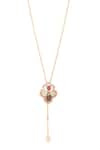 Buy_Kicky & Perky_Gold Plated Moissanite Lolite Pendant Necklace _Online_at_Aza_Fashions