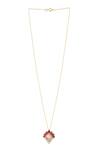 Kicky & Perky_Gold Plated Moissanite Pendant Necklace _Online_at_Aza_Fashions