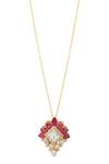 Shop_Kicky & Perky_Gold Plated Moissanite Pendant Necklace _Online_at_Aza_Fashions