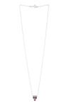 Kicky & Perky_Silver Plated Contemporary Garnet Moissanite Pendant Necklace _Online_at_Aza_Fashions