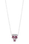 Shop_Kicky & Perky_Silver Plated Contemporary Garnet Moissanite Pendant Necklace _Online_at_Aza_Fashions