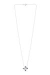 Kicky & Perky_Silver Plated Contemporary Lolite Moissanite Pendant Necklace _Online_at_Aza_Fashions