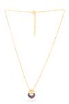 Shop_Kicky & Perky_Gold Plated Designer Moissanite Pendant Necklace _at_Aza_Fashions
