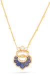 Shop_Kicky & Perky_Gold Plated Designer Moissanite Pendant Necklace _Online_at_Aza_Fashions