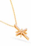 Shop_Kicky &amp; Perky_Gold Plated Moissanite Star Pendant Necklace _Online_at_Aza_Fashions