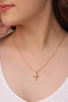 Buy_Kicky &amp; Perky_Gold Plated Moissanite Star Pendant Necklace _at_Aza_Fashions