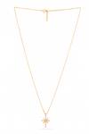Shop_Kicky &amp; Perky_Gold Plated Moissanite Star Pendant Necklace _at_Aza_Fashions