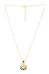 Shop_Kicky & Perky_Gold Moissanite Pendant Necklace _at_Aza_Fashions