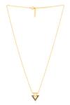 Shop_Kicky & Perky_Gold Plated Moissanite Pendant Necklace _at_Aza_Fashions