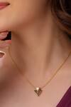 Buy_Kicky & Perky_Gold Plated Moissanite Pendant Necklace _at_Aza_Fashions
