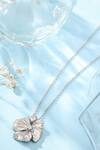 Buy_Kicky & Perky_Silver Plated Contemporary Floral Pendant Necklace 