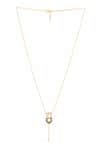 Shop_Kicky & Perky_Gold Plated Moissanite Polki Pendant Necklace _at_Aza_Fashions