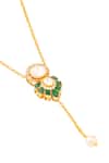 Buy_Kicky & Perky_Gold Plated Moissanite Polki Pendant Necklace _Online_at_Aza_Fashions