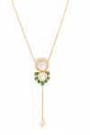 Shop_Kicky & Perky_Gold Plated Moissanite Polki Pendant Necklace _Online_at_Aza_Fashions