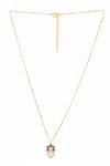 Shop_Kicky & Perky_Gold Plated Moissanite Pendant Necklace _at_Aza_Fashions
