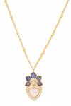 Buy_Kicky & Perky_Gold Plated Moissanite Pendant Necklace _Online_at_Aza_Fashions