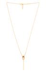 Shop_Kicky & Perky_Gold Moissanite And Pearl Pendant Necklace _at_Aza_Fashions