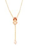 Buy_Kicky & Perky_Gold Moissanite And Pearl Pendant Necklace _Online_at_Aza_Fashions
