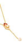 Shop_Kicky & Perky_Gold Moissanite And Pearl Pendant Necklace _Online_at_Aza_Fashions