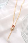 Buy_Kicky & Perky_Gold Moissanite And Pearl Pendant Necklace 