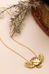 Buy_Kicky & Perky_Gold Plated Contemporary Moissanite Pendant Necklace 