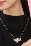 Shop_Kicky & Perky_Gold Plated Contemporary Moissanite Pendant Necklace 