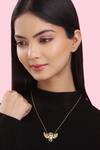 Buy_Kicky & Perky_Gold Plated Contemporary Moissanite Pendant Necklace _at_Aza_Fashions