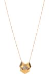 Buy_Kicky & Perky_Gold Plated Contemporary Moissanite Pendant Necklace _Online_at_Aza_Fashions