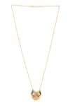 Shop_Kicky & Perky_Gold Plated Contemporary Moissanite Pendant Necklace _at_Aza_Fashions