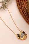 Buy_Kicky & Perky_Gold Plated Contemporary Moissanite Pendant Necklace 