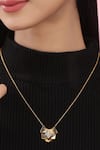 Shop_Kicky & Perky_Gold Plated Contemporary Moissanite Pendant Necklace 