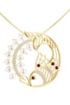 Shop_Kicky & Perky_Gold Plated Contemporary Pendant Necklace _at_Aza_Fashions