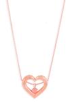 Kicky & Perky_Rose Gold Designer Heart Pendant Necklace _at_Aza_Fashions