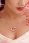 Shop_Kicky & Perky_Rose Gold Designer Heart Pendant Necklace 