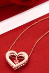 Kicky & Perky_Rose Gold Designer Heart Pendant Necklace _Online
