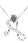 Kicky & Perky_Silver Plated Designer Moissanite Pendant Necklace _at_Aza_Fashions