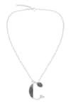 Buy_Kicky & Perky_Silver Plated Contemporary Moissanite Pendant Necklace _at_Aza_Fashions