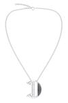 Buy_Kicky & Perky_Silver Plated Contemporary Moissanite Pendant Necklace _at_Aza_Fashions
