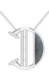 Shop_Kicky & Perky_Silver Plated Contemporary Moissanite Pendant Necklace _at_Aza_Fashions